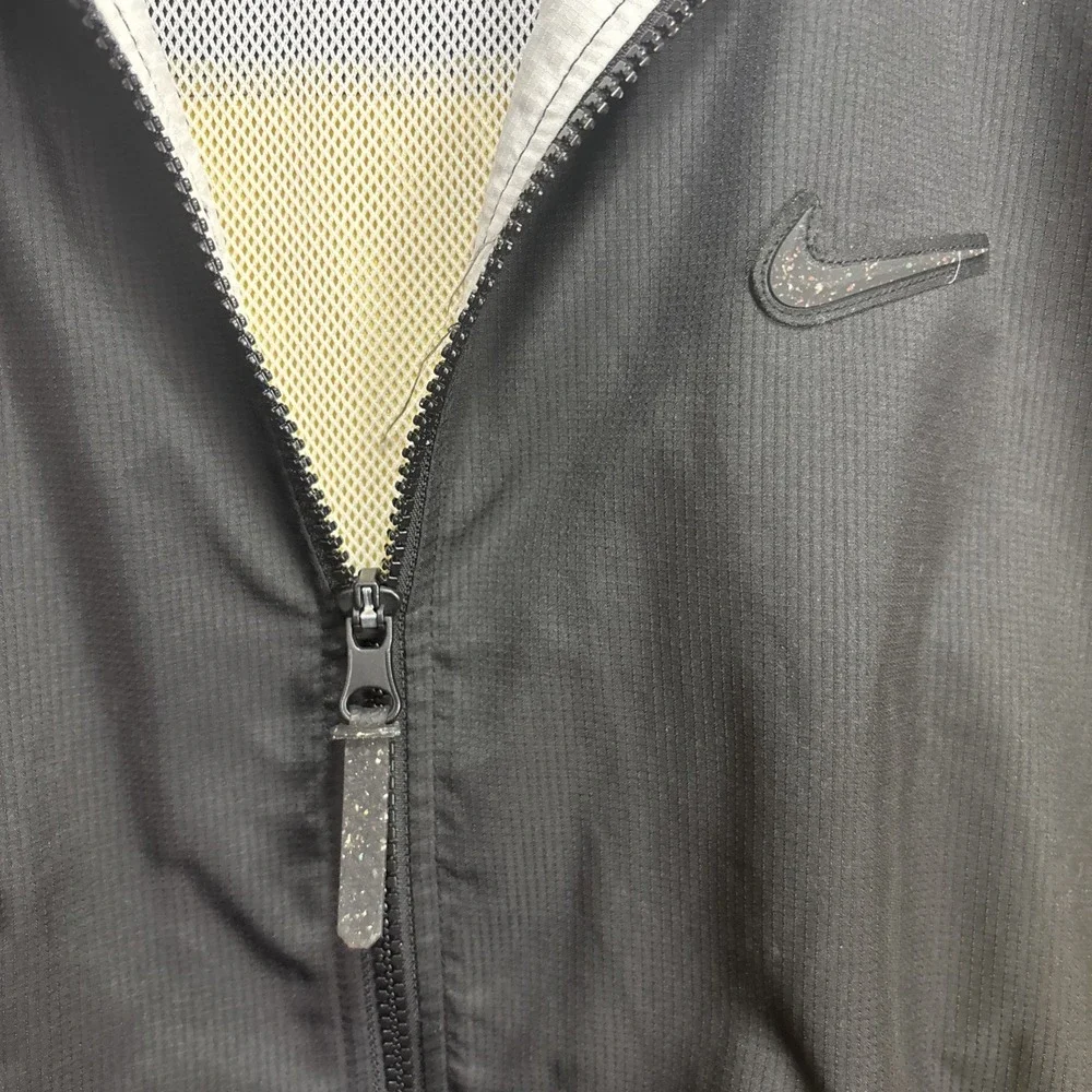 Nike Jacket Mens XL Running Neon Yellow/Black Windbreaker Mesh Lined